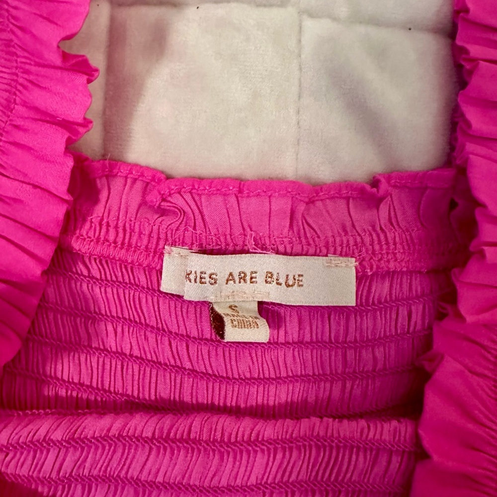 Pink Ruffled Midi Dress - Picture 4 of 5
